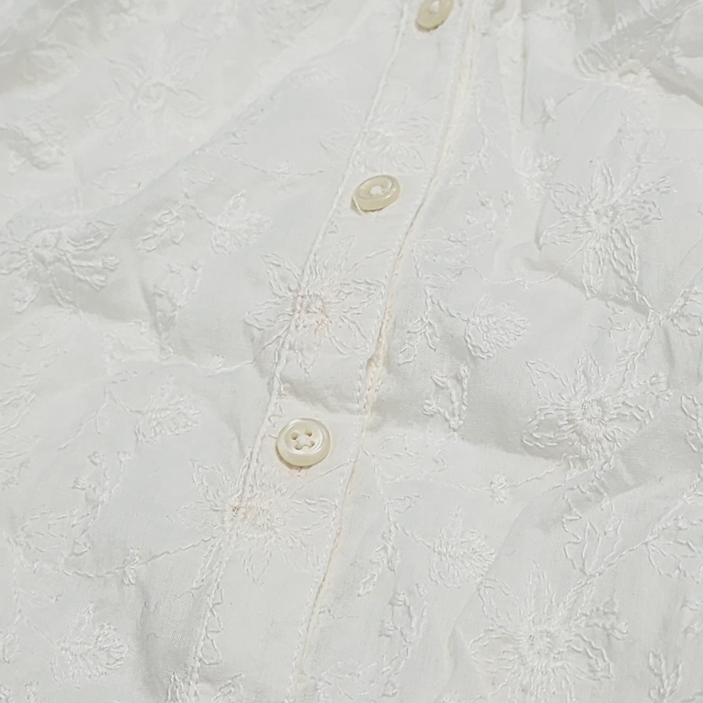 LOFT White Ruffle Button-Down Top - Picture 5 of 10